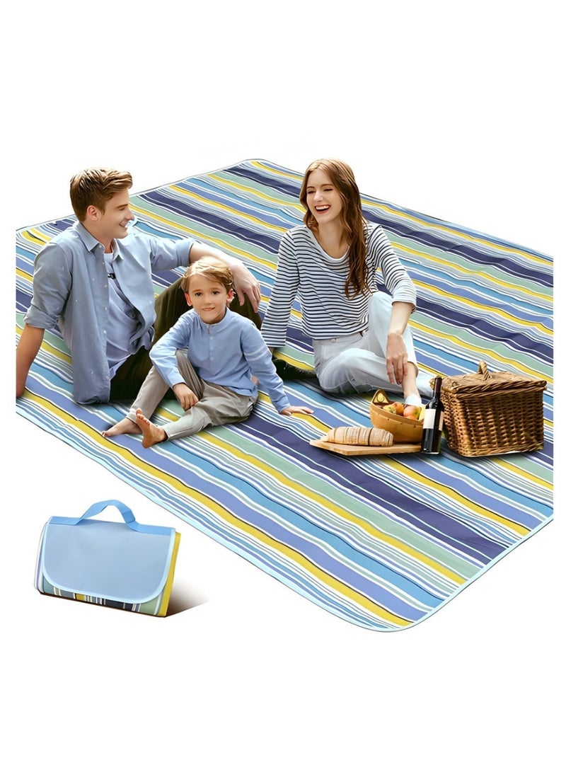 Picnic Mat Waterproof  – Large Portable Outdoor Beach & Camping Picnic Mat, Sand-Resistant Foldable Picnic Mat with Carry Strap for Park, Beach, Travel & Family Outings - Image 4